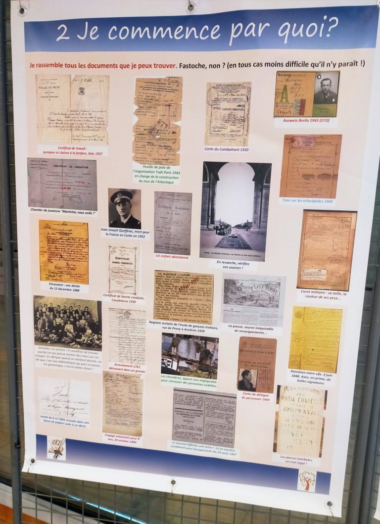 Exposition “les joies de la généalogie”
