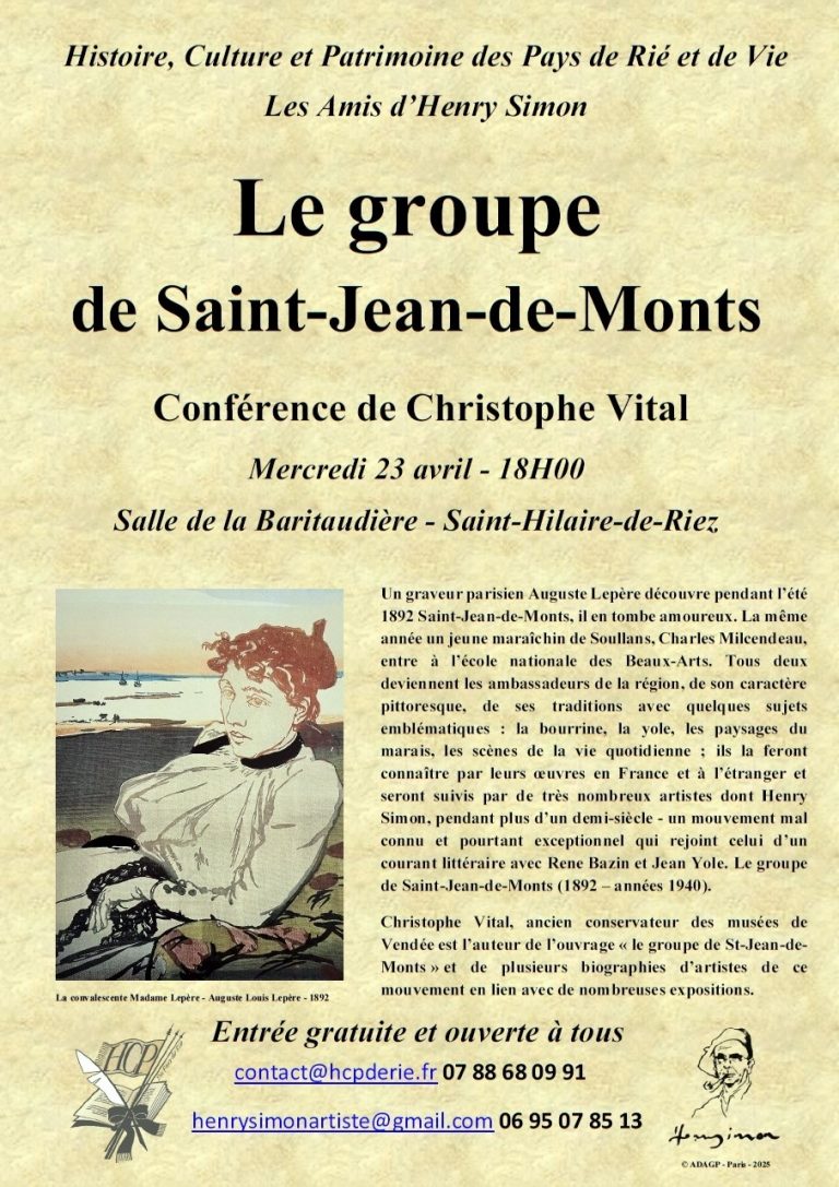 Conférence par M Christophe Vital « Le groupe de St-Jean-de-Monts »