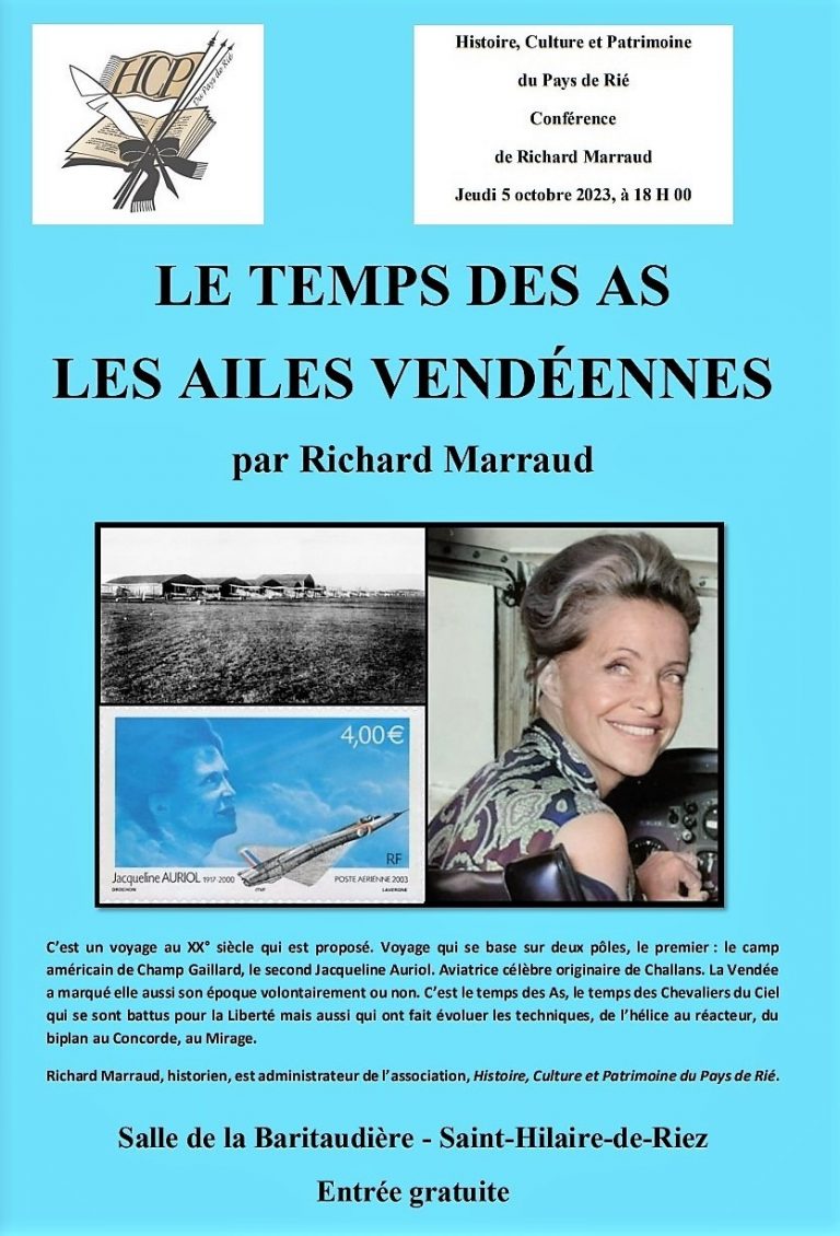 Conférence « LE TEMPS DE AS « LES AILES VENDÉENNES »