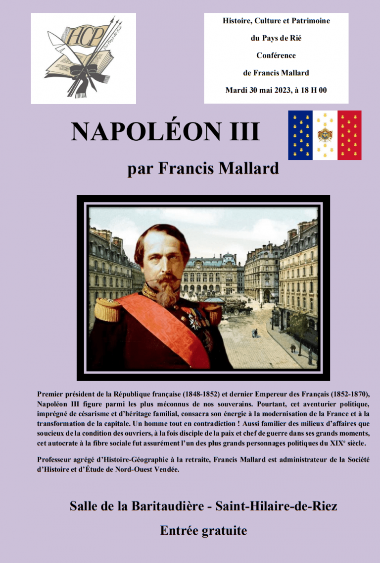 Conférence de Francis Mallard « NAPOLÉON III – le premier président de la République »